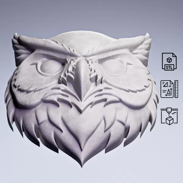 Owl Mask Relief #RoZ - Model preview 6
