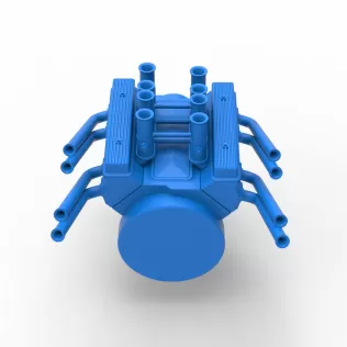 Engine V8 for vintage dragster Version 10 Scale 1:25 - Model thumbnail 13