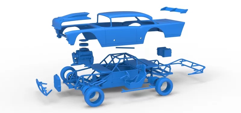 Vintage Dirt Modified stock car Version 9 Scale 1:25 - Model preview 28