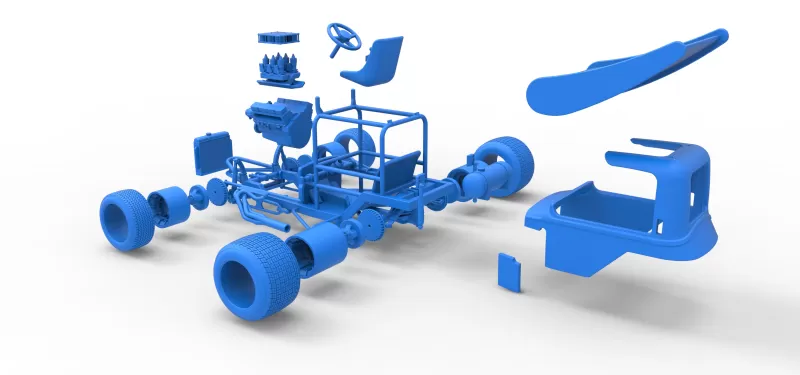 Vintage Winged Supermodified stock car for Dirt Scale 1:25 - Model preview 29