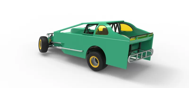 Northeast Dirt Modified stock car while turning V2 Scale 1:25 - Model preview 12