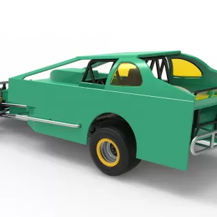 Northeast Dirt Modified stock car while turning V2 Scale 1:25 - Model thumbnail 12