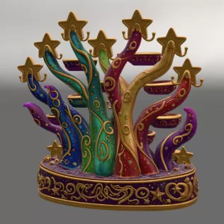 Celestial Star Tree Organizer STL File for 3D Print - Model thumbnail 8