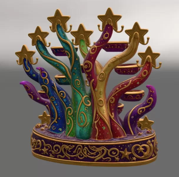 Celestial Star Tree Organizer STL File for 3D Print - Model preview 8