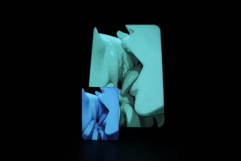 TONGUE PLAY GLOW (HueForge NSWF) 67x100mm - Model preview 12