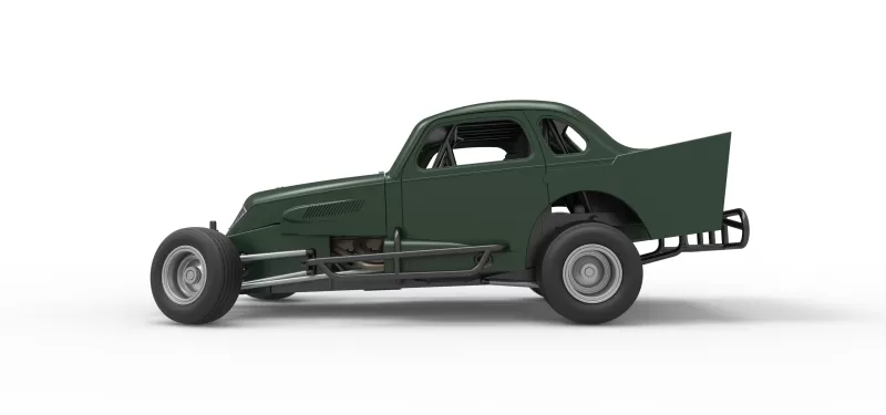 Vintage Dirt Modified stock car while turning Scale 1:25 - Model preview 9