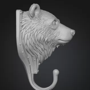 🐻 Steampunk Bear Wall Hook – 3D Print Model (STL) - Model thumbnail 4
