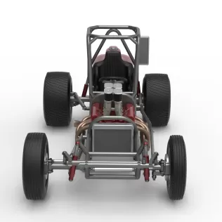 Dirt Silver Crown Champ car Base Version 2 Scale 1:25 - Model thumbnail 8