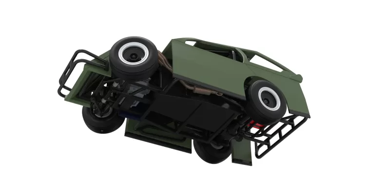 Mod Lite Race car while turning Version 2 Scale 1:25 - Model preview 3