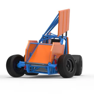 Winged Sprint car Version 2 while turning Scale 1:25 - Model thumbnail 6