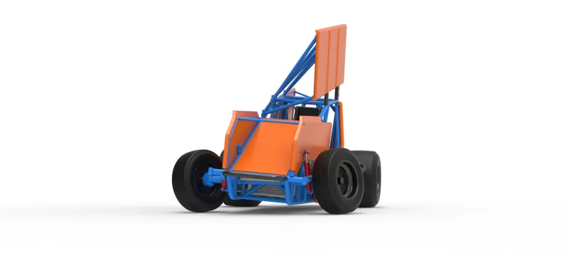 Winged Sprint car Version 2 while turning Scale 1:25 - Model preview 6