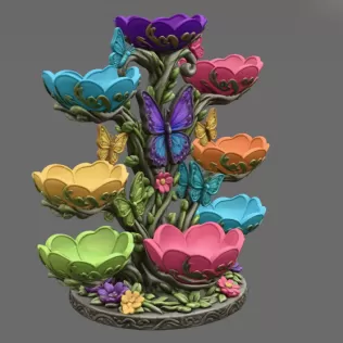 Butterfly Flower Bowl Organizer STL File for 3D Print - Model thumbnail 12