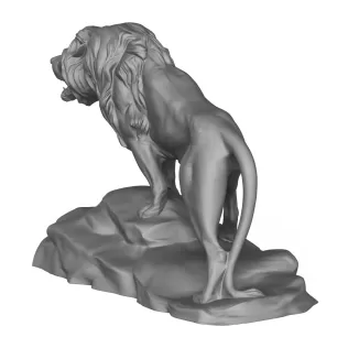 Lion Sculpture 3D Printable Model - Model thumbnail 5