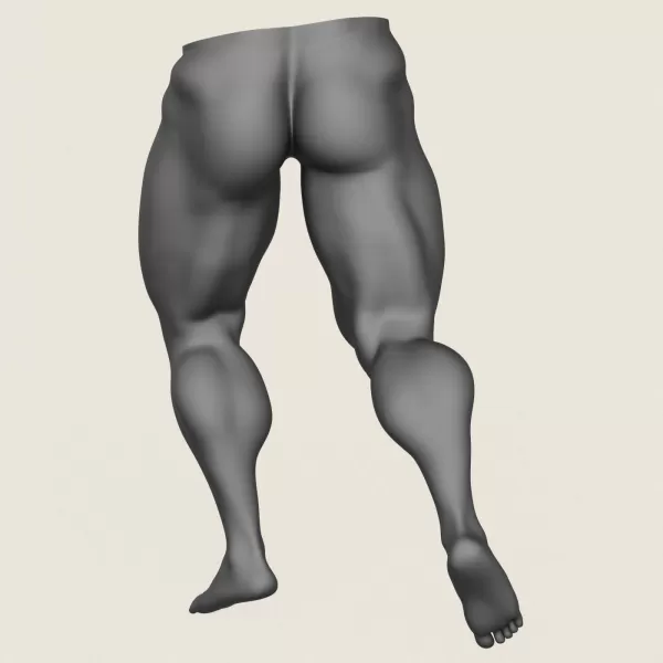 Muscular Man Leg Pose 02 - Model preview 5