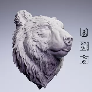 Bear Head Wall Sculpture #RoZ - Model thumbnail 6