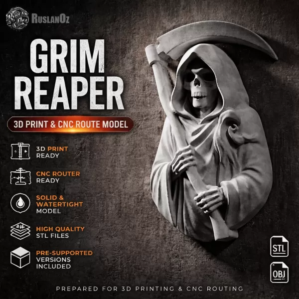 Grim Reaper Bust Relief #RoZ - Model preview 1