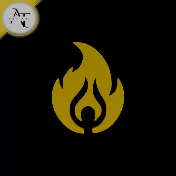 Simple Flame Symbol - 2D Art - Model preview 1