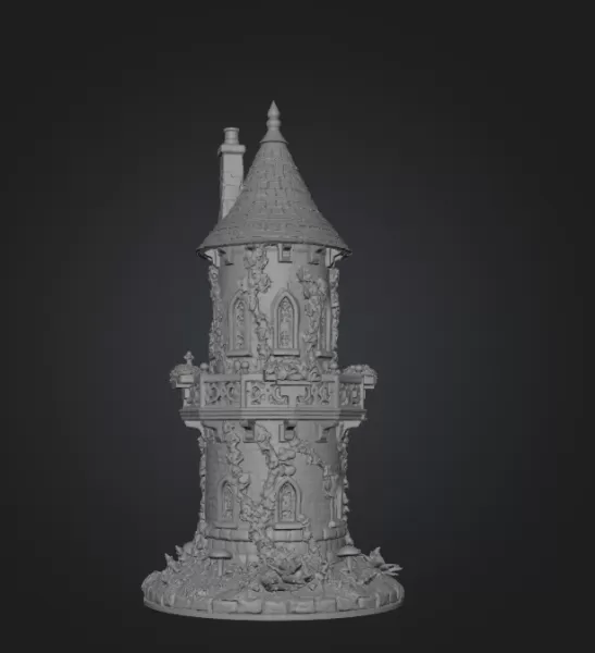 Enchanted Fantasy Tower STL File 3D Printable Fairy Tale Tower - Model preview 9