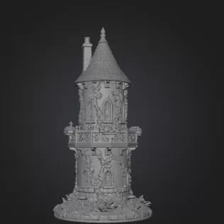 Enchanted Fantasy Tower STL File 3D Printable Fairy Tale Tower - Model thumbnail 9