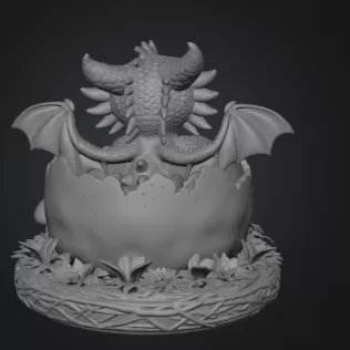 Baby Dragon in Egg – STL File for 3D Printing - Model thumbnail 10