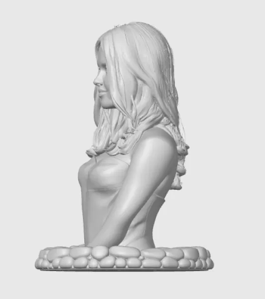 Jessica Alba 3D Bust - Model preview 6