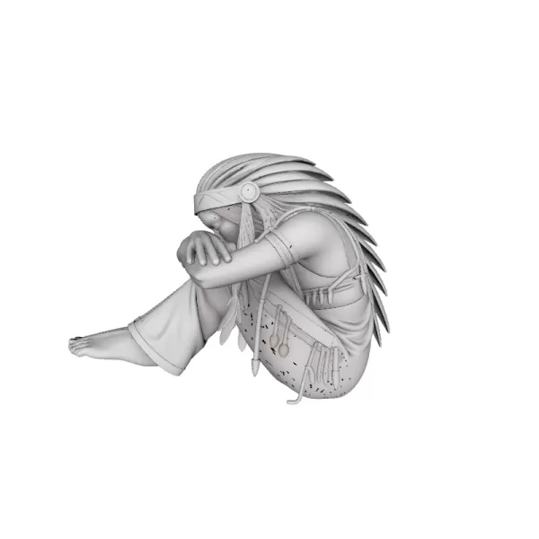 Apache Warrior Man 3D Model - Model preview 3