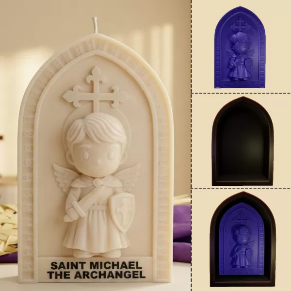 Chibi Saint Michael Archangel Bas-Relief - 3D Printing & Mold De - Model preview 1
