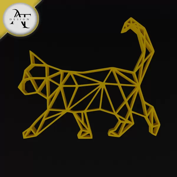 Cat - Geometric - 2D Wall Art Decor - Model preview 1