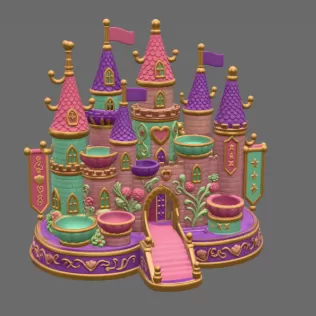 Princess Castle Organizer STL File for 3D Print - Model thumbnail 9
