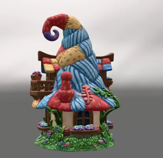 Patchwork Wizard Cottage STL File 3D Print - Model preview 5