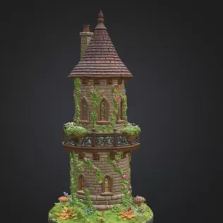 Enchanted Fantasy Tower STL File 3D Printable Fairy Tale Tower - Model thumbnail 5