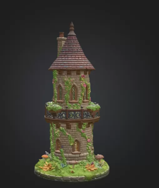 Enchanted Fantasy Tower STL File 3D Printable Fairy Tale Tower - Model preview 5