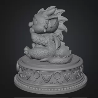 Excited Baby Dragon STL File for 3D Printing - Model thumbnail 8