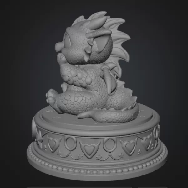 Excited Baby Dragon STL File for 3D Printing - Model preview 8