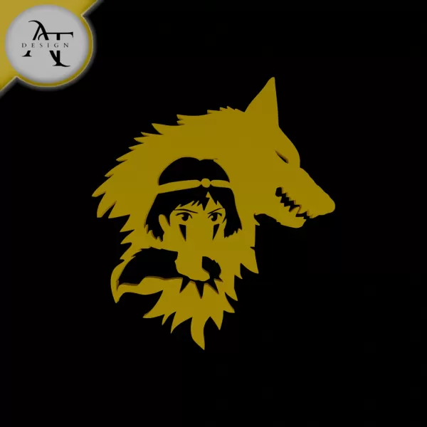Princess Mononoke - Silhouette - 2D Wall Art Decor - Model preview 1