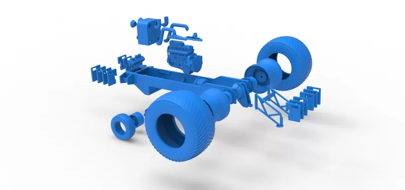 Pro Stock Pulling Tractor Base Scale 1:25 - Model preview 17