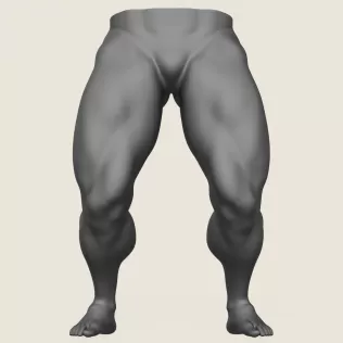 Muscular Man Leg Pose 09 - Model thumbnail 2