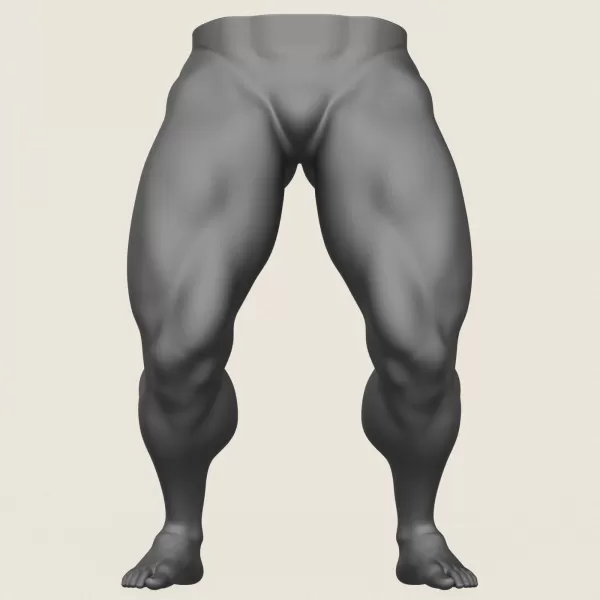 Muscular Man Leg Pose 09 - Model preview 2