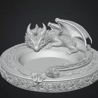 Amethyst Floral Dragon Bowl STL file for 3D Print - Model thumbnail 13