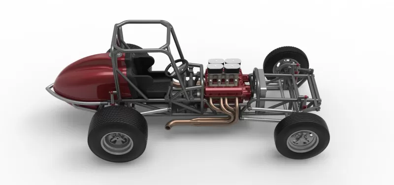 Dirt Silver Crown Champ car Base Version 2 Scale 1:25 - Model preview 23