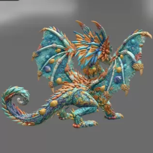 Ocean Bloom Dragon STL File for 3D Print - Model thumbnail 9