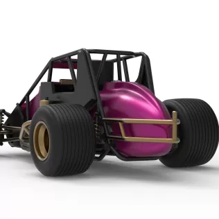 Dirt Silver Crown Car while turning Scale 1:25 - Model thumbnail 15