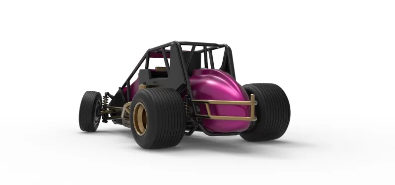 Dirt Silver Crown Car while turning Scale 1:25 - Model preview 15