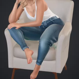 Frau im Sessel, - Model thumbnail 1