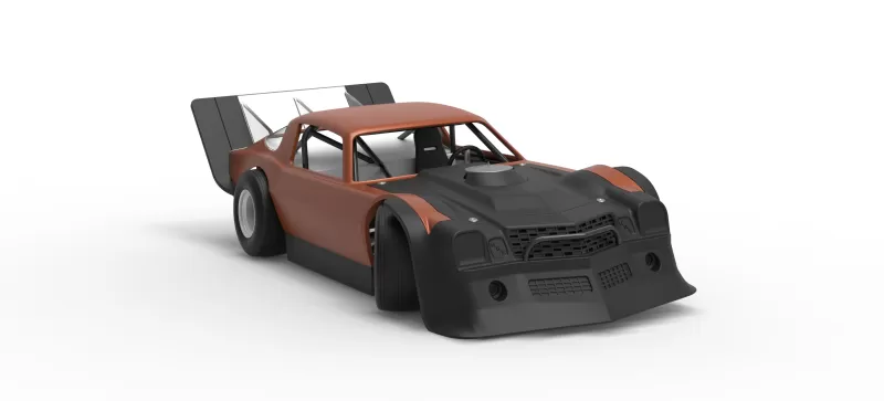 Vintage Dirt late model Race car V4 while turning Scale 1:25 - Model preview 26