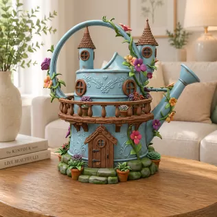 Enchanted Watering Can House STL File for 3D Printing