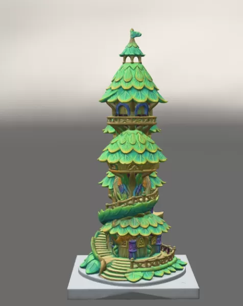 Advertising Enchanted Spiral Tree Tower STL File 3D Printable Fa - Model preview 3