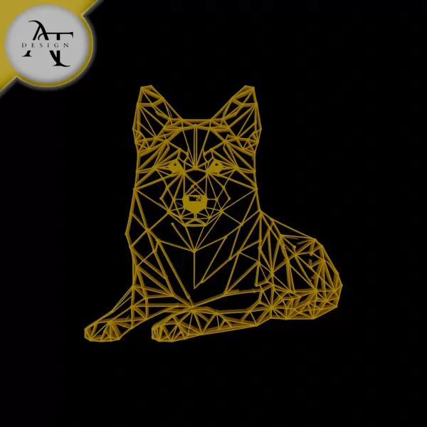 Dog - Geometric - 2D Wall Art Decor - Model preview 1