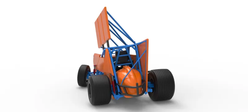 Winged Sprint car Version 2 while turning Scale 1:25 - Model preview 14