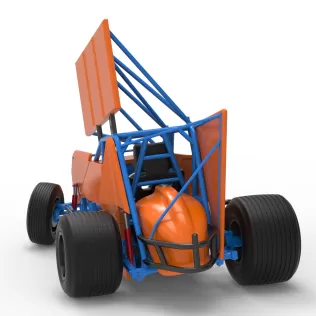 Winged Sprint car Version 2 while turning Scale 1:25 - Model thumbnail 14